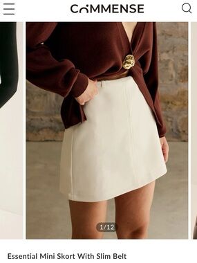 Commense essential mini skort with belt -s
